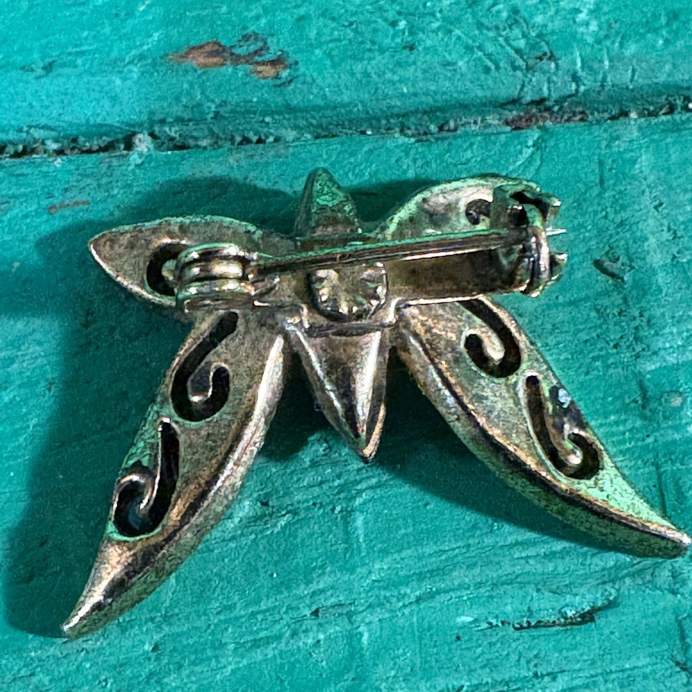 Vintage Topaz Butterfly Brooch - Picture 4 of 4